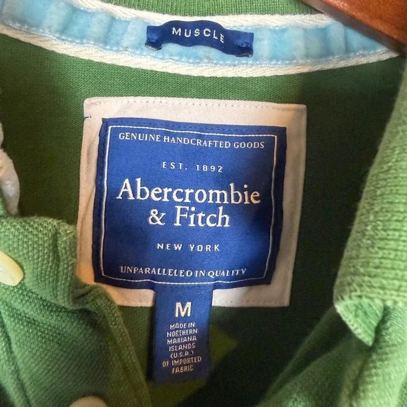 Mens Abercrombie & Fitch Muscle Fit Polo Shirt Bundle Green Brown Grey Size M - Picture 7 of 8